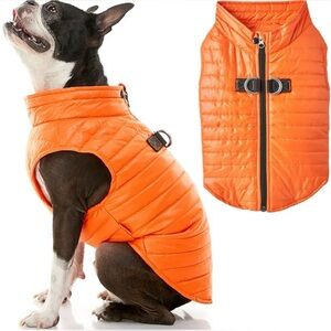 New Gooby Puffer Vest Dog Jacket - OrangeUltra Thin Zip Up Wind Breaker